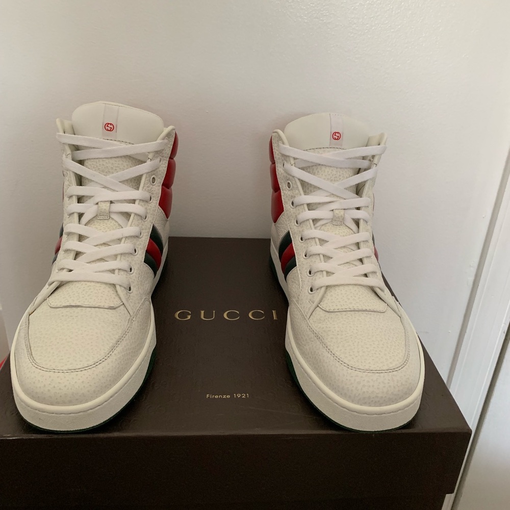 White Gucci high top sneaker